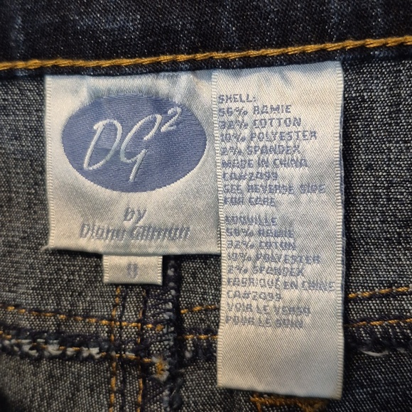 DG2 by DIANE GILMMAN Floral Sequin Dark Blue Jeans - 28 x 26 - Picture 7 of 10